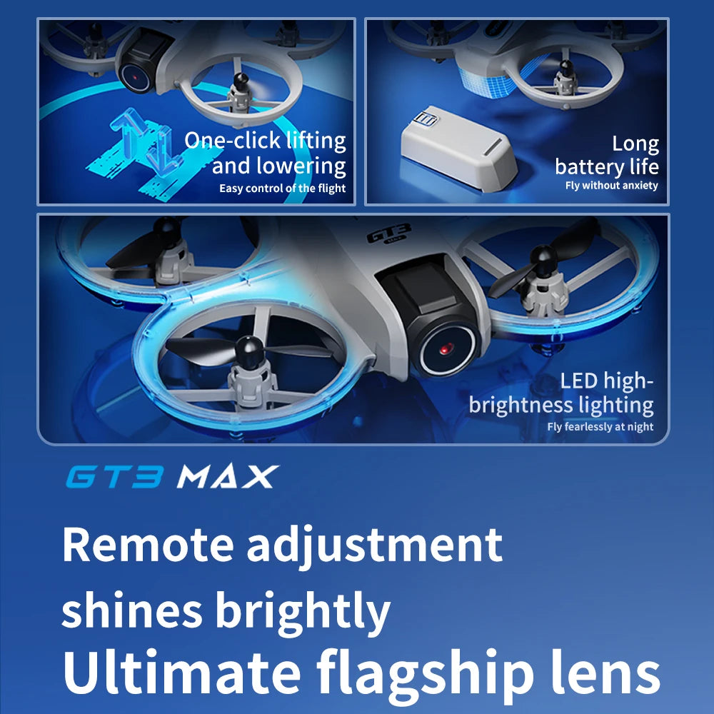 GT3 Mini Drone – 4K HD Camera, Optical Flow Stabilization & 12-Min Flight | Perfect Gift for Kids & Beginners